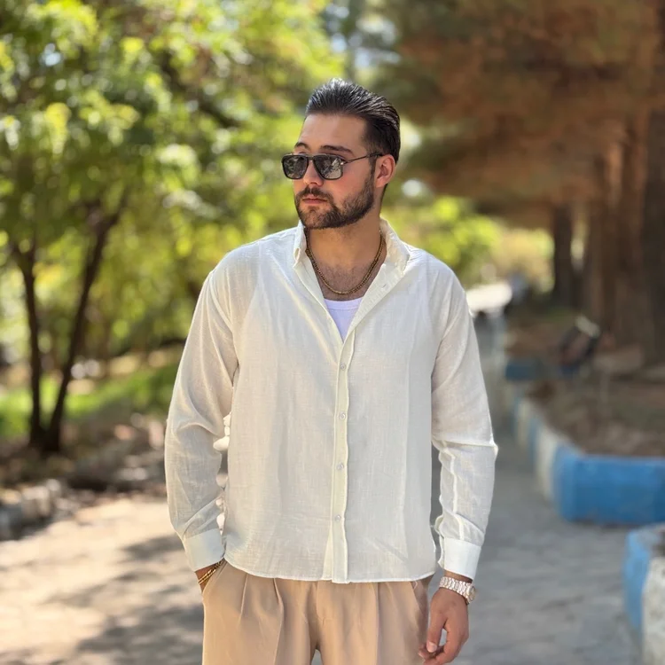 پیراهن آستین بلند لنین زارا - بوتیک شارک